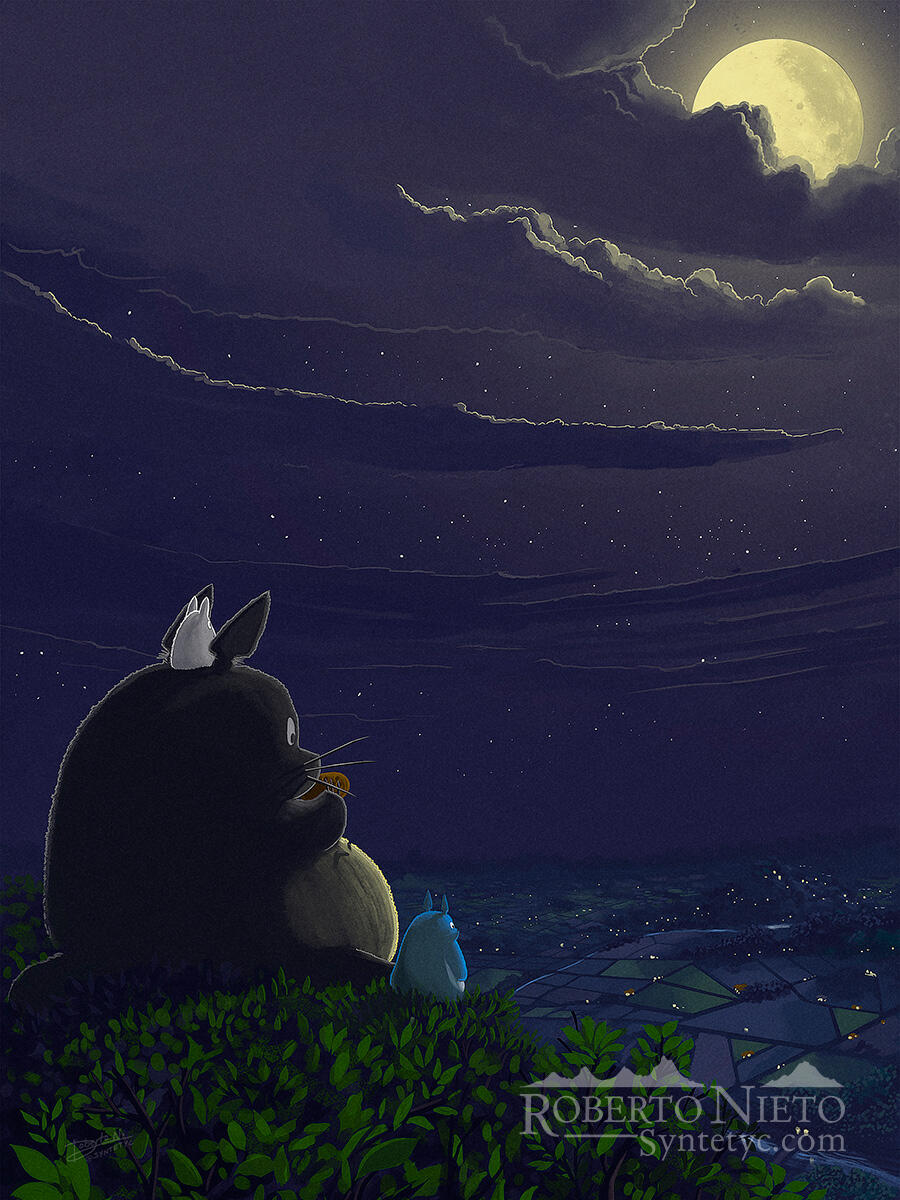 A beautiful poster from the movie My neighbor totoro