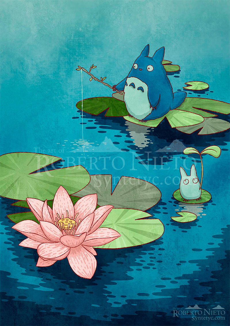 A beautiful Studio Ghibli poster from My neighbor Totoro Movie. Totoro poster and merch